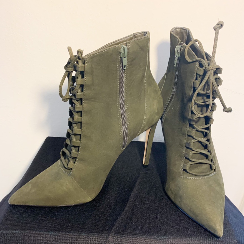 Aldo Jonasson Suede Green Ankle Booties